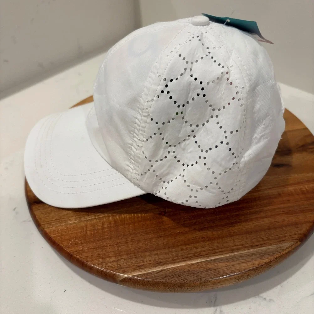 Reel Legends Baseball Cap Women White Perforated Performance Fishing Hat